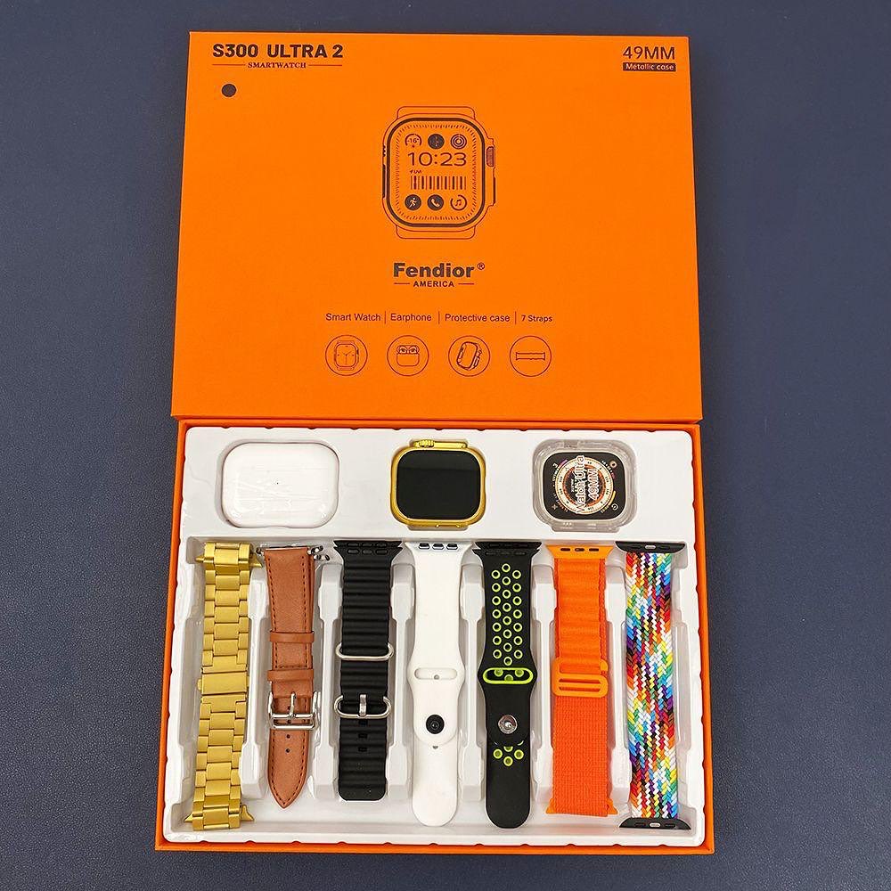 Fendior S300  7 Straps Smart Watch With Airpods (Special Chain And Leather Strap)